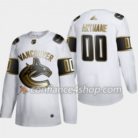Adidas Maillot de Hockey Vancouver Canucks Personnaliser Adidas 2019-20 Golden Edition Blanc Authentic - Homme